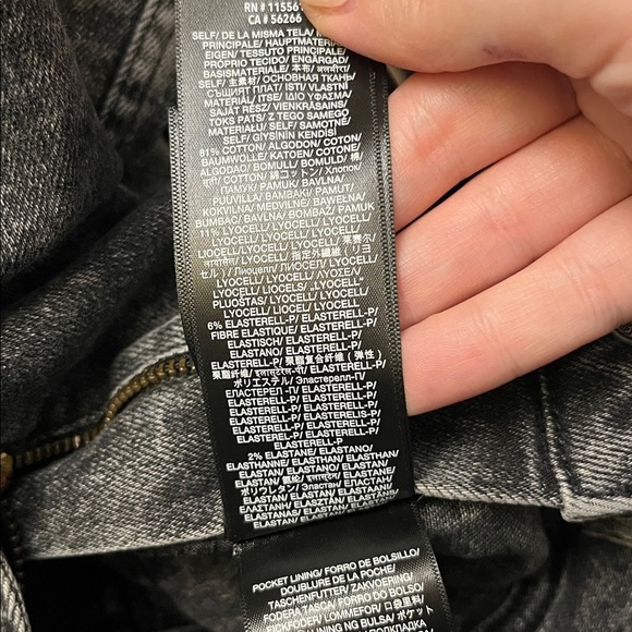 NWT 7 For All Mankind High Waist Cropped Straight Black Mineral Wash Jeans 24 - Picture 13 of 16